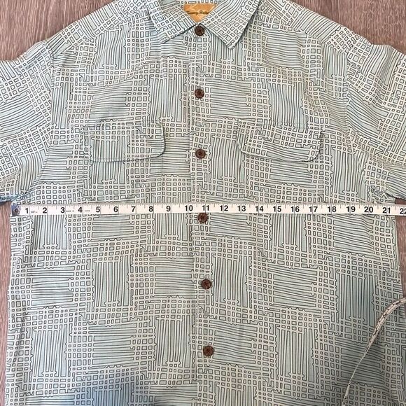 Tommy Bahama Men’s Short Sleeve Hawaiian Camp Shirt Teal Size Small 100% Silk - Picture 11 of 12